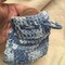 Hanging Soap Bag, Cotton Hand-Crocheted Soap Saver Bags, Eco-Friendly Bath Accessory, Reusable Soap Pouch, Blue Jeans Colored soap bag product 2